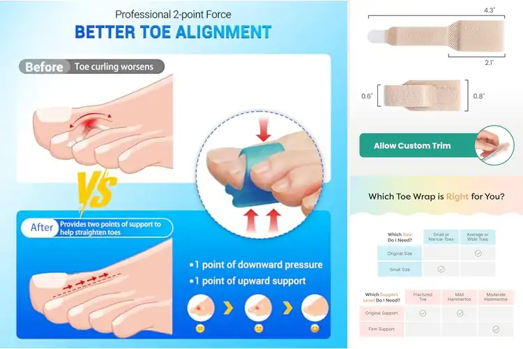 Detailed view of Best Hammer Toe Straighteners: Top 10 for Foot Relief