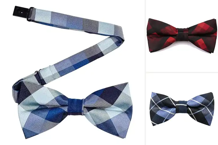 Detailed view of Best Kids Plaid Bow Ties For Party