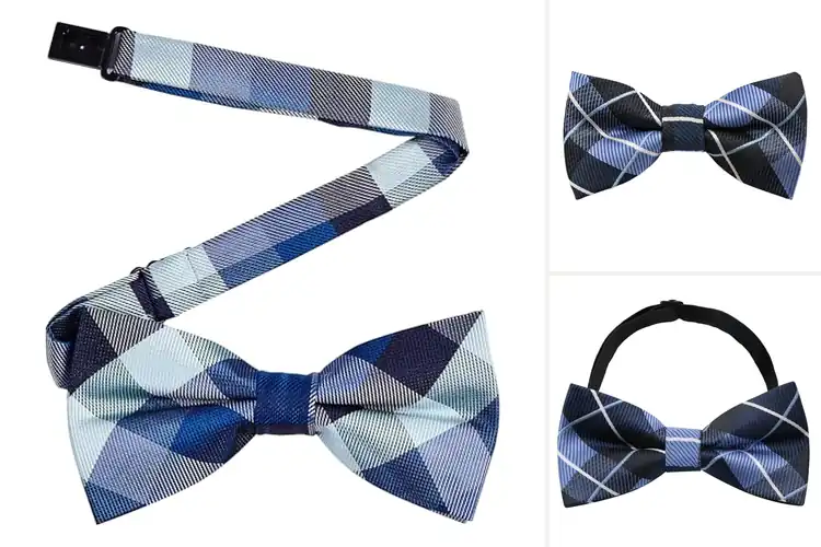 Detailed view of Best School Plaid Bow Ties for Boys