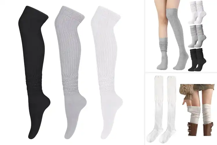Detailed view of Best Slouch Thigh High Socks