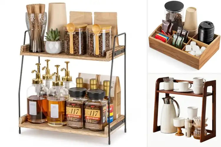 Detailed view of Best Wooden Coffee Organizers for a Neat, Cozy Setup